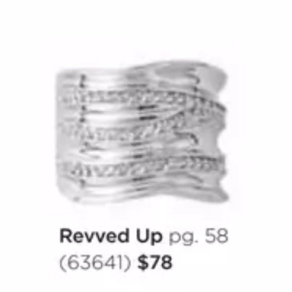 Lia Sophia ring. Silver wave style with rhinestones. - Picture 3 of 3